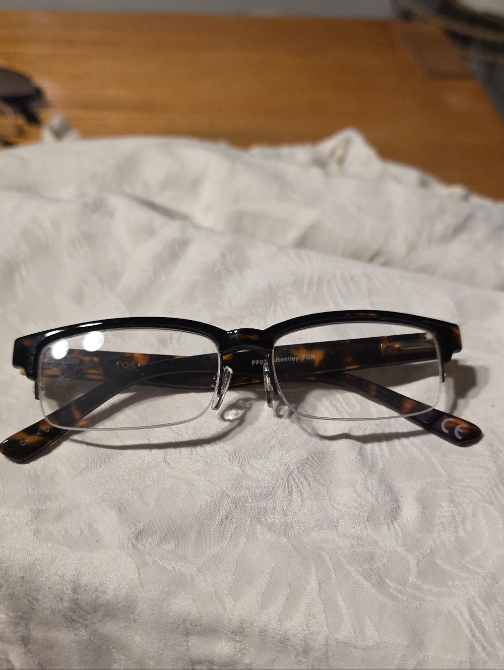 Foster Grant Tortoise Brown Semi-Rimmed Men's Glasses